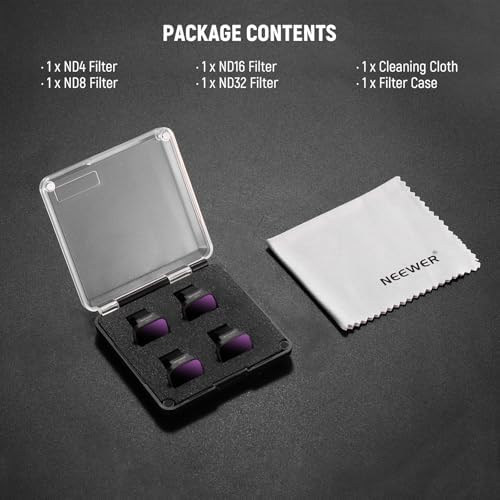 NEEWER 6 Pack ND Filter Set Compatible with DJI Mini 4K/2/Mavic/SE/2 SE  Drone Lens Accessories  Snap On CPL UV Neutral Density Filters ND4/ND8/ND16/ND32  Multi Coated HD Glass Gimbal Safe  FL B31