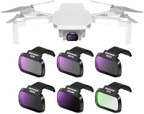 NEEWER 6 Pack ND Filter Set Compatible with DJI Mini 4K/2/Mavic/SE/2 SE  Drone Lens Accessories  Snap On CPL UV Neutral Density Filters ND4/ND8/ND16/ND32  Multi Coated HD Glass Gimbal Safe  FL B31