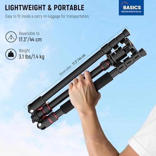 NEEWER Basics Camera Tripod Monopod  71 Aluminum Heavy Duty Portable Travel DSLR Cell Phone Stand with 360  Ball Head Cellphone Holder Mount Compatible with iPhone for Filming Video Recording  TP15