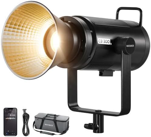 NEEWER CB120B 120W LED Video Light with 2 4G&APP Control COB Bi Color 2700K 6500K 78000lux at 1m/CCT Mode/CRI97/12 Scenes/Bowens Mount Continuous Output Lighting for Studio Photography/Video Recording