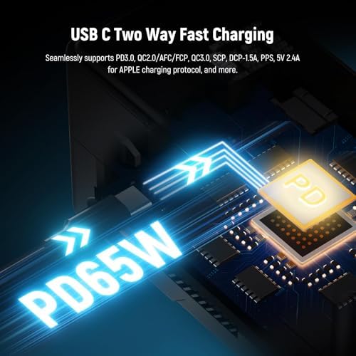 NEEWER Mini V Mount Battery  6800mAh 99Wh V Lock Battery  PD65W Fast Charging/D Tap/BP/USB A/Dual DC Port/OLED Display for Camcorder Video Camera Compatible with SmallRig BMPCC 4k 6k  PS099E