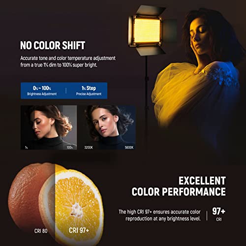 NEEWER Upgraded 660 PRO II RGB LED Video Light with App Control & Tripod Stand Kit  2 Pack 50W/1  Min Dimming/CRI97 /3200 5600K Key Lighting for Game Streaming YouTube Recording Studio Photography