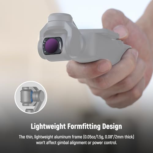 NEEWER Variable ND   CPL   UV Filter Set Compatible with DJI Osmo Pocket 3 Creator Combo Accessories  4 Pack HD ND2 32/ND64 512 Neutral Density Action Camera Lens Filters Kit   2X Cleaning Cloth