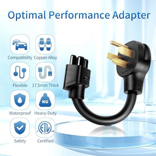 NEMA 14 50 Adapter for Tesla Gen 2 Mobile Connector  240V 32A Heavy Duty Charging Plug  Fast Level 2 Charger Adapter for Tesla Model 3  S  X  Y   Safe and Durable  14 50P 