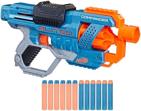 NERF Elite 2 0 Commander RD 6 Dart Blaster  12 Darts  6 Dart Rotating Drum  Outdoor Toys  Ages 8 and Up