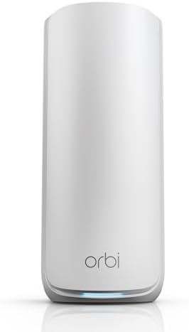 NETGEAR Orbi 870 Series  RBE870  Tri Band WiFi 7 Mesh Add on Satellite   Works with RBE872 and RBE873   Security Features  Adds Coverage Up to 3 000 Sq  Ft    BE21000 802 11be  Up to 21 Gbps 
