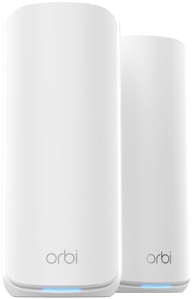 NETGEAR Orbi 870 Series  RBE870  Tri Band WiFi 7 Mesh Add on Satellite   Works with RBE872 and RBE873   Security Features  Adds Coverage Up to 3 000 Sq  Ft    BE21000 802 11be  Up to 21 Gbps 
