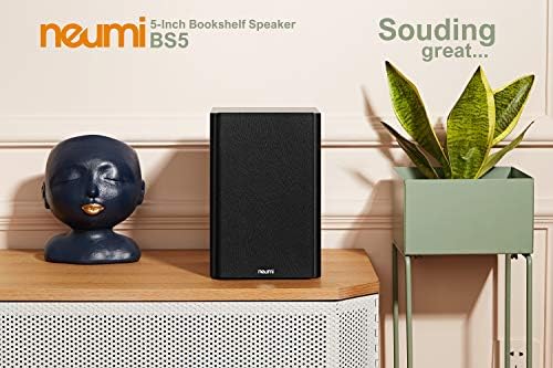 NEUMITECH NEUMI BS5 Passive Bookshelf Speakers  5 Inch Woofer  1 Inch Tweeter  Dark Wood  1 Pair