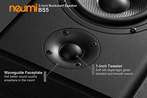 NEUMITECH NEUMI BS5 Passive Bookshelf Speakers  5 Inch Woofer  1 Inch Tweeter  Dark Wood  1 Pair