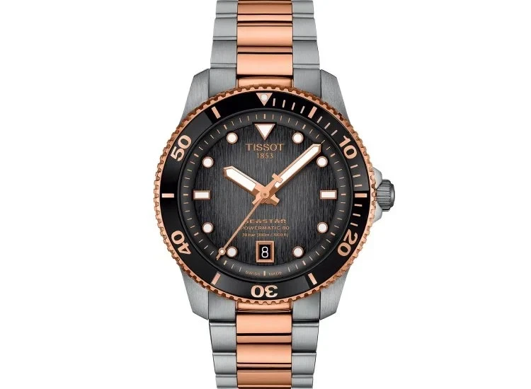 NEW TISSOT T1208072205101 SEASTAR 1000 40MM TWO TONE BRACELET T120 807 22 051 01