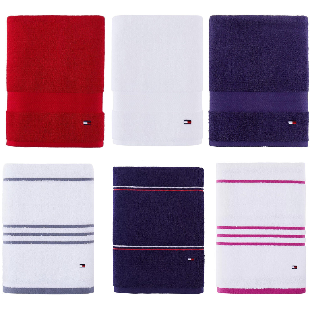 NEW TOMMY HILFIGER MODERN AMERICAN 30 X 54 Cotton Bath Towel CHOOSE YOUR COLOR