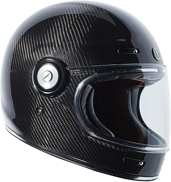 NEW TORC T1 NEWPORT RETRO CARBON Motorcycle Street Helmet Gloss Black Size Large