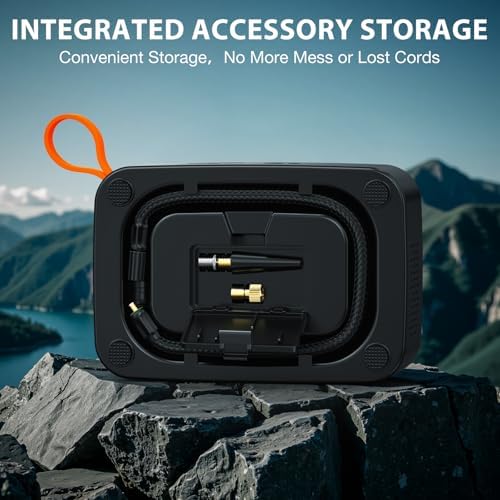 NEXPOW Tire Inflator Portable Air Compressor  180PSI Rechargeable Air Pump for Car Tires with Dual Digital Gauge & Auto Shut Off  Tire Pump for Car  Motorcycle  Bike  and Ball