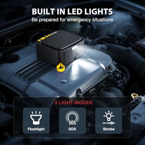 NEXPOW Tire Inflator Portable Air Compressor  180PSI Rechargeable Air Pump for Car Tires with Dual Digital Gauge & Auto Shut Off  Tire Pump for Car  Motorcycle  Bike  and Ball