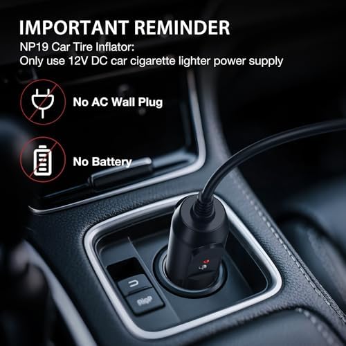 NEXPOW Tire Inflator Portable Air Compressor  180PSI Rechargeable Air Pump for Car Tires with Dual Digital Gauge & Auto Shut Off  Tire Pump for Car  Motorcycle  Bike  and Ball