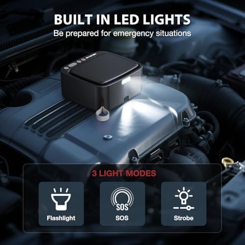 NEXPOW Tire Inflator Portable Air Compressor  180PSI Rechargeable Air Pump for Car Tires with Dual Digital Gauge & Auto Shut Off  Tire Pump for Car  Motorcycle  Bike  and Ball