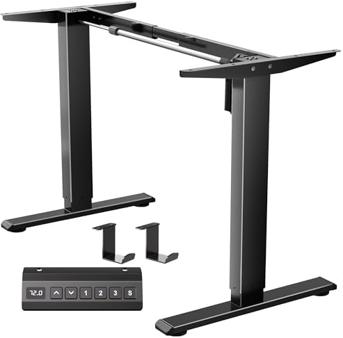 NICECOZY Electric Standing Desk Frame Workstation Memory Controller Height Adjustment Up to 47 2  Ergonomic Stand Up Desk Base for Home and Office  Black Frame Only
