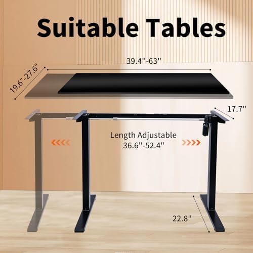 NICECOZY Electric Standing Desk Frame Workstation Memory Controller Height Adjustment Up to 47 2  Ergonomic Stand Up Desk Base for Home and Office  Black Frame Only