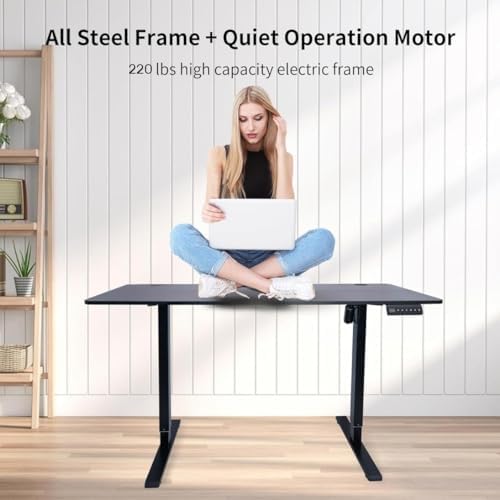 NICECOZY Electric Standing Desk Frame Workstation Memory Controller Height Adjustment Up to 47 2  Ergonomic Stand Up Desk Base for Home and Office  Black Frame Only