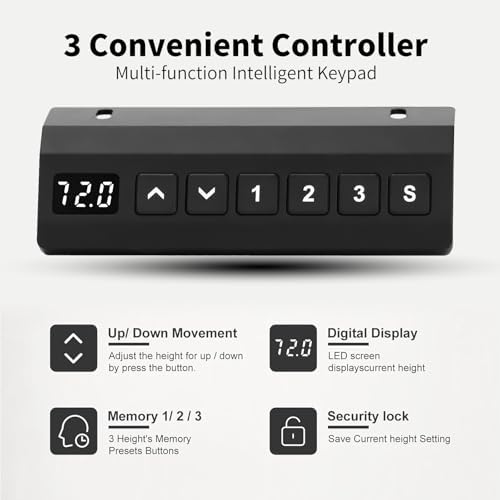 NICECOZY Electric Standing Desk Frame Workstation Memory Controller Height Adjustment Up to 47 2  Ergonomic Stand Up Desk Base for Home and Office  Black Frame Only