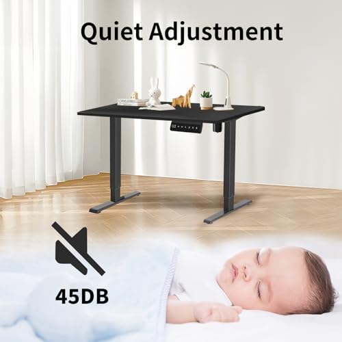 NICECOZY Electric Standing Desk Frame Workstation Memory Controller Height Adjustment Up to 47 2  Ergonomic Stand Up Desk Base for Home and Office  Black Frame Only