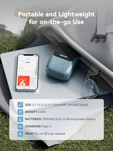 NIIMBOT B1 Label Maker Machine with 3 Tapes  50x30mm/50x80mm/ 50x50mm Round Labels  Bluetooth Thermal Label Printer for Small Business Office Home School  Blue  1 Printer 3 Roll Label 