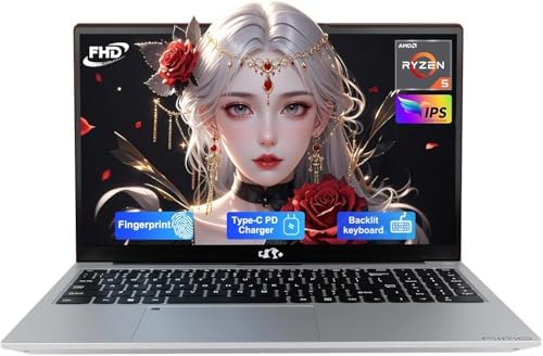 NIMO 15 6 IPS FHD Laptop  8GB RAM 256GB SSD AMD Ryzen 5 Beat i5 1135G7  4 Cores Up to 3 7GHz  Student Computer with 2 Years Warranty  65W Type C  Fingerprint  Backlit Keyboard  180 Viewing