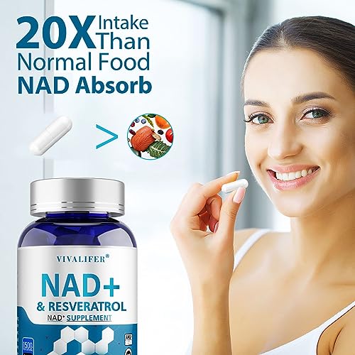 NMN Supplement Alternative 1500 mg   120 Capsules  40 Day Supply  High Purity NAD  & Resveratrol for Anti Aging  Antioxidant Support  Energy & Focus Boost