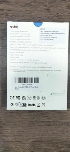NOBIS Portable Charger  20000mAh Power Bank  45W Power Bank Fast Charging  Battery Pack with C to C Cable  Battery Bank with Digital Display for iPhone Android Laptop etc Black 