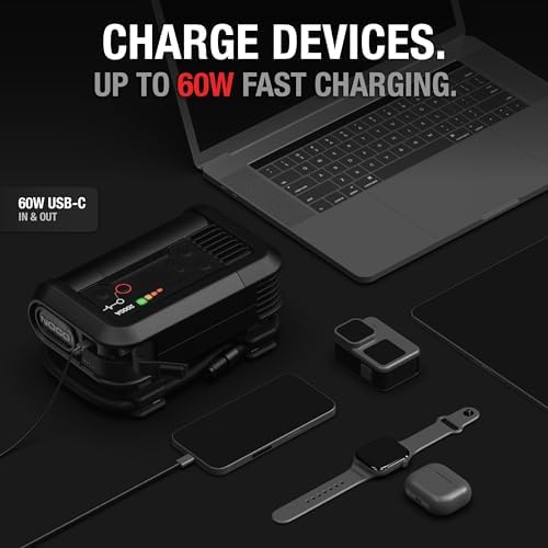 NOCO Boost Air AX65  2000A Jump Starter with Air Compressor Tire Inflator   Starts 8 0L Gas & 6 0L Diesel   67 SLPM Airflow Inflates 0 40 PSI in 2 Minutes