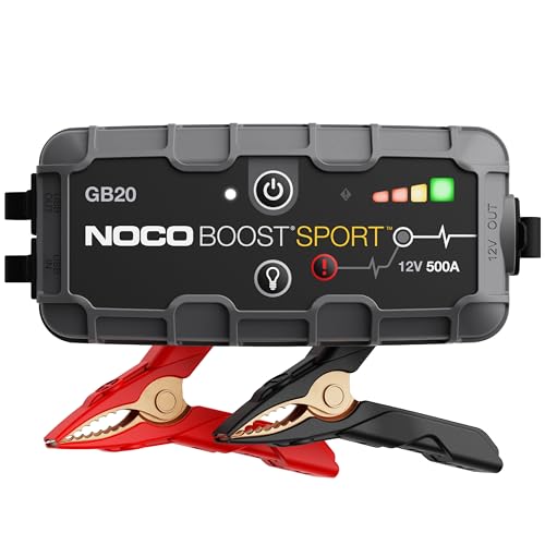 NOCO Boost GB20  500A UltraSafe Jump Starter   12V Lithium Battery Booster Pack  Portable Jump Box  Power Bank & Jumper Cables   for 4 0L Gas Engines