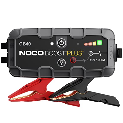 NOCO Boost GB40  1000A UltraSafe Jump Starter   12V Lithium Battery Booster Pack  Portable Jump Box  Power Bank & Jumper Cables   for 6 0L Gas and 3 0L Diesel Engines