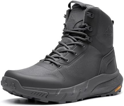 NORTIV 8 Mens Military Tactical Boot Lightweight Comfortable Boots for Work All Day Side Zipper Motorcycle Combat Hiking Boots Metrostrike 8 9 Inches 