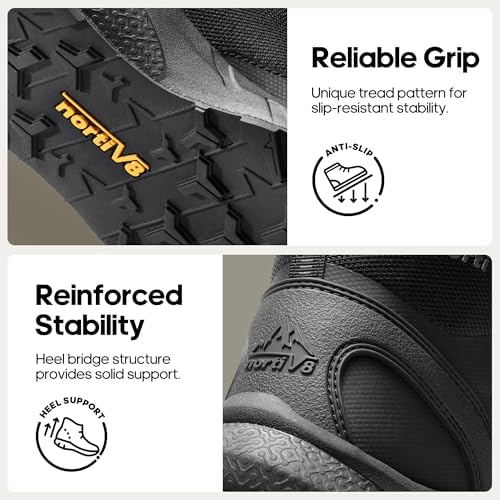 NORTIV 8 Mens Military Tactical Boot Lightweight Comfortable Boots for Work All Day Side Zipper Motorcycle Combat Hiking Boots Metrostrike 8 9 Inches 