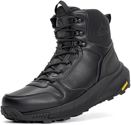 NORTIV 8 Mens Military Tactical Boot Lightweight Comfortable Boots for Work All Day Side Zipper Motorcycle Combat Hiking Boots Metrostrike 8 9 Inches 