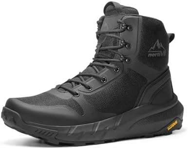 NORTIV 8 Mens Military Tactical Boot Lightweight Comfortable Boots for Work All Day Side Zipper Motorcycle Combat Hiking Boots Metrostrike 8 9 Inches 