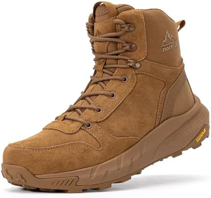 NORTIV 8 Mens Military Tactical Boot Lightweight Comfortable Boots for Work All Day Side Zipper Motorcycle Combat Hiking Boots Metrostrike 8 9 Inches 