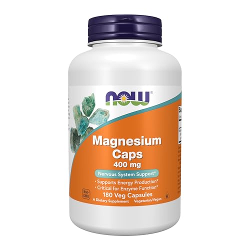 NOW Foods Supplements  Magnesium 400 mg  Enzyme Function   Nervous System Support   180 Veg Capsules