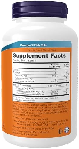NOW Foods Supplements  Ultra Omega 3 Molecularly Distilled and Enteric Coated  180 Softgels