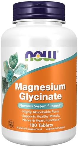 NOW Foods Supplements  Magnesium Glycinate 100 mg  Highly Absorbable Form  180 Tablets