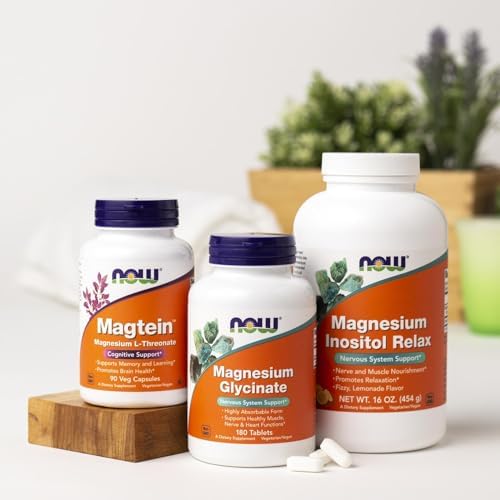NOW Foods Supplements  Magnesium Glycinate 100 mg  Highly Absorbable Form  180 Tablets