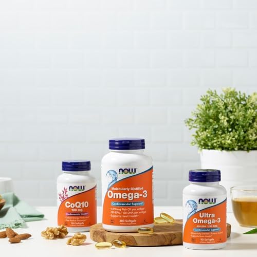 NOW Foods Supplements  Omega 3 180 EPA / 120 DHA  Molecularly Distilled  Cardiovascular Support   200 Softgels