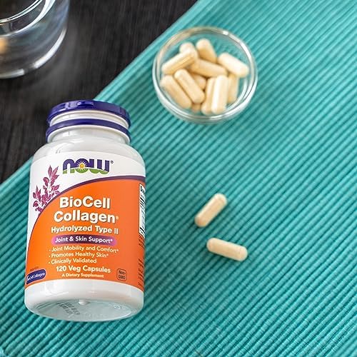 NOW Foods Supplements  BioCell Collagen  Hydrolyzed Type II  Clinically Validated  120 Veg Capsules