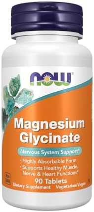 NOW Foods Supplements  Magnesium Glycinate 100 mg  Highly Absorbable Form  180 Tablets