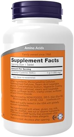 NOW Foods Supplements  NAC  N Acetyl Cysteine  1 000 mg  Free Radical Protection   120 Tablets