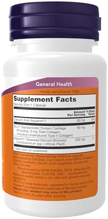 NOW Foods Supplements  UC II Type II Collagen with Undenatured Type II Collagen  60 Veg Capsules