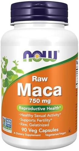 NOW Foods Supplements  Maca  Lepidium meyenii  750 mg Raw  Reproductive Health   90 Veg Capsules