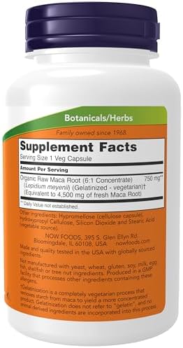 NOW Foods Supplements  Maca  Lepidium meyenii  750 mg Raw  Reproductive Health   90 Veg Capsules
