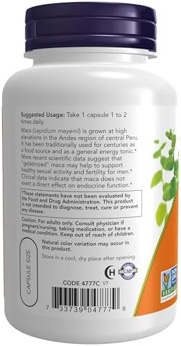 NOW Foods Supplements  Maca  Lepidium meyenii  750 mg Raw  Reproductive Health   90 Veg Capsules