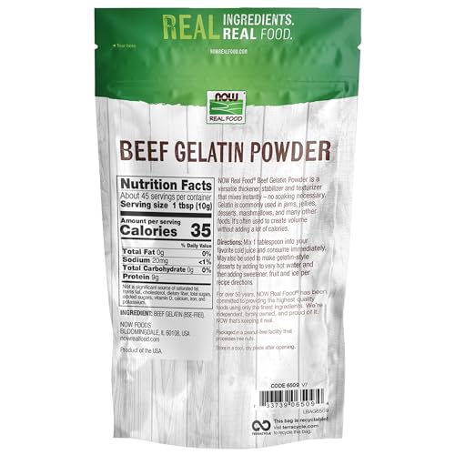 NOW Foods  Beef Gelatin Powder  Natural Thickening Agent  Source of Protein  1 Pound  Packaging May Vary